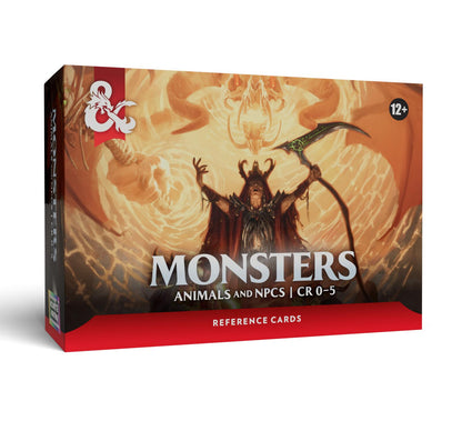 D&D Dungeons & Dragons Reference Cards Monsters Animals and NPCs CR 0-5