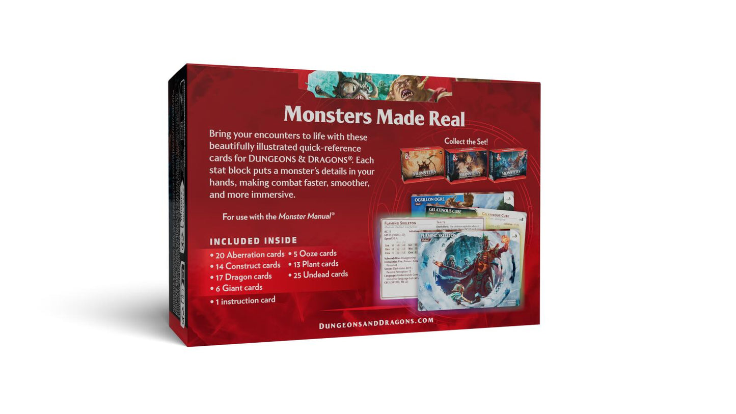 D&D Dungeons & Dragons Reference Cards Monsters Fearsome and Ferocious CR 0-5