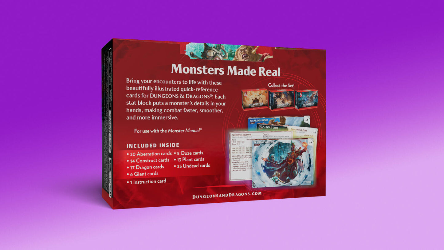 D&D Dungeons & Dragons Reference Cards Monsters Fearsome and Ferocious CR 0-5