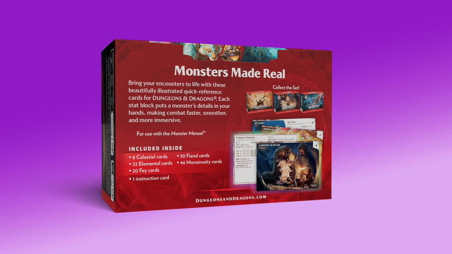 D&D Dungeons & Dragons Reference Cards Monsters Mystical and Menacing CR 0-5