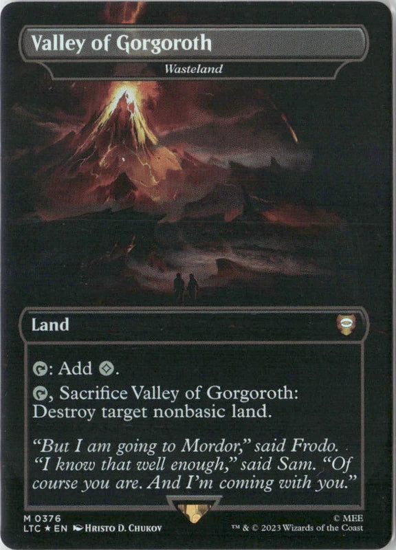 Scan Image | Valley of Gorgoroth - Wasteland (Borderless) (Surge Foil) - Commander: The Lord of the Rings: Tales of Middle-earth | [CF303434]