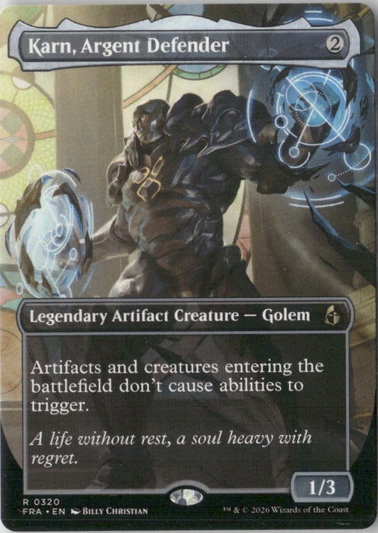 Scan Image | Karn, Argent Defender (Borderless) - Reality Fracture | [39CD36F8]
