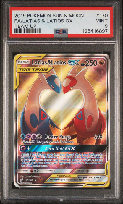 2019 Pokemon Sun & Moon Team Up 170 Latias & Latios Gx - PSA 9