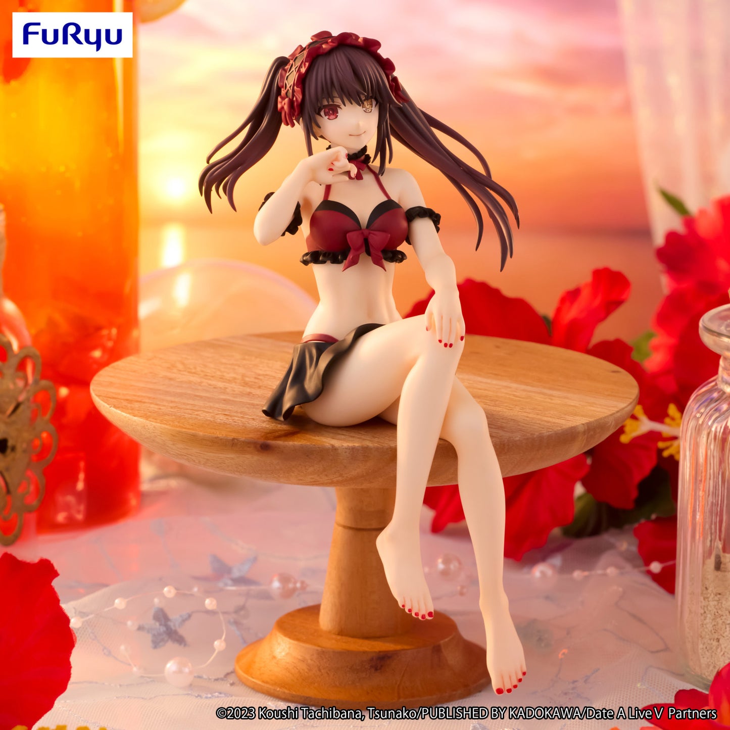 Date a Live V Noodle Stopper Figure Kurumi Tokisaki Swimsuit Version