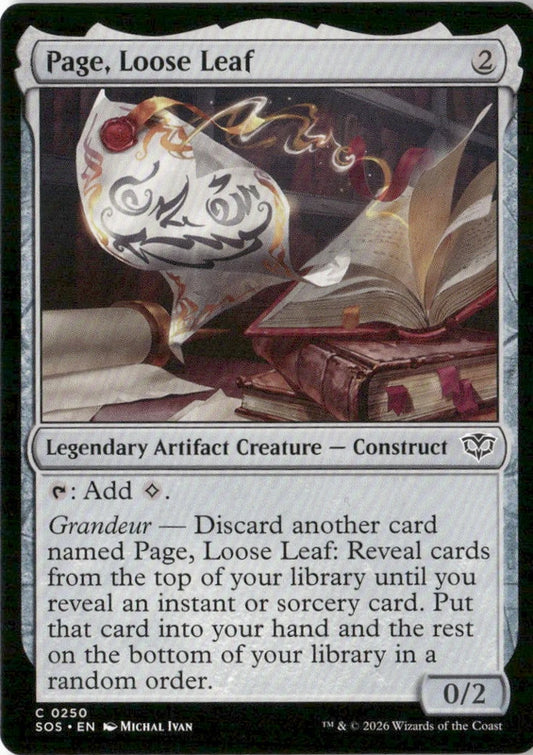 Page, Loose Leaf - Secrets of Strixhaven