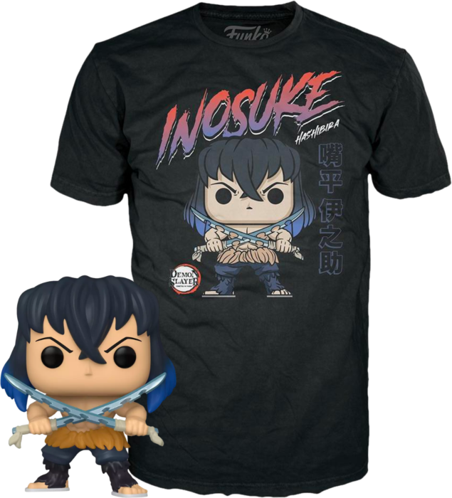 Demon Slayer - Inosuke Hashibira Unmasked Pop! Vinyl Figure & T-Shirt Box Set
