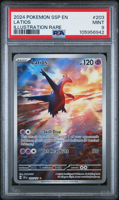 2024 Pokemon Ssp En-Surging Sparks 203 Latios Illustration Rare - PSA 9