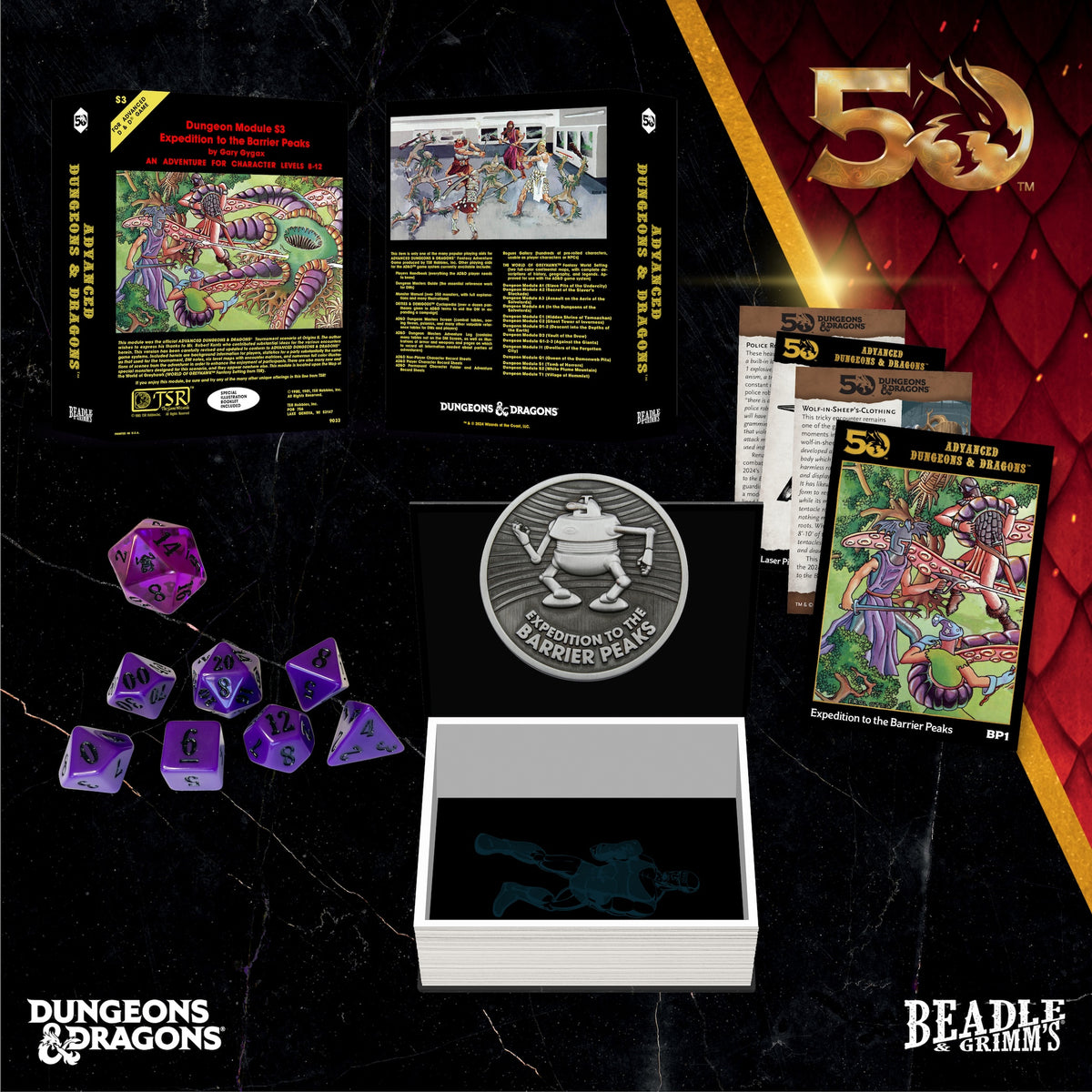 Set De Dados D&D Classic Module - White Plume Mountain - Edición Limitada 50 Aniversario