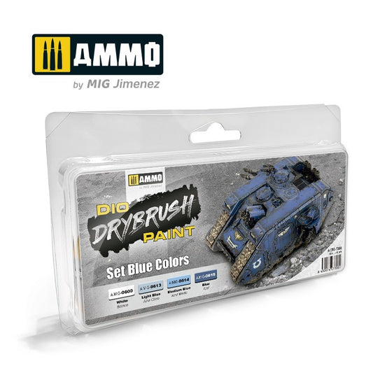 Ammo by MIG - Drybrush - Blue Colors Set