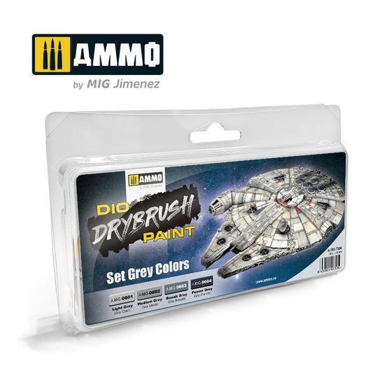 Ammo by MIG - Drybrush - Grey Colors Set