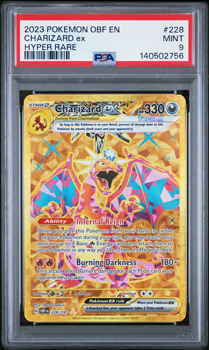 2023 Pokemon Obf En-Obsidian Flames 228 Charizard Ex Hyper Rare - PSA 9