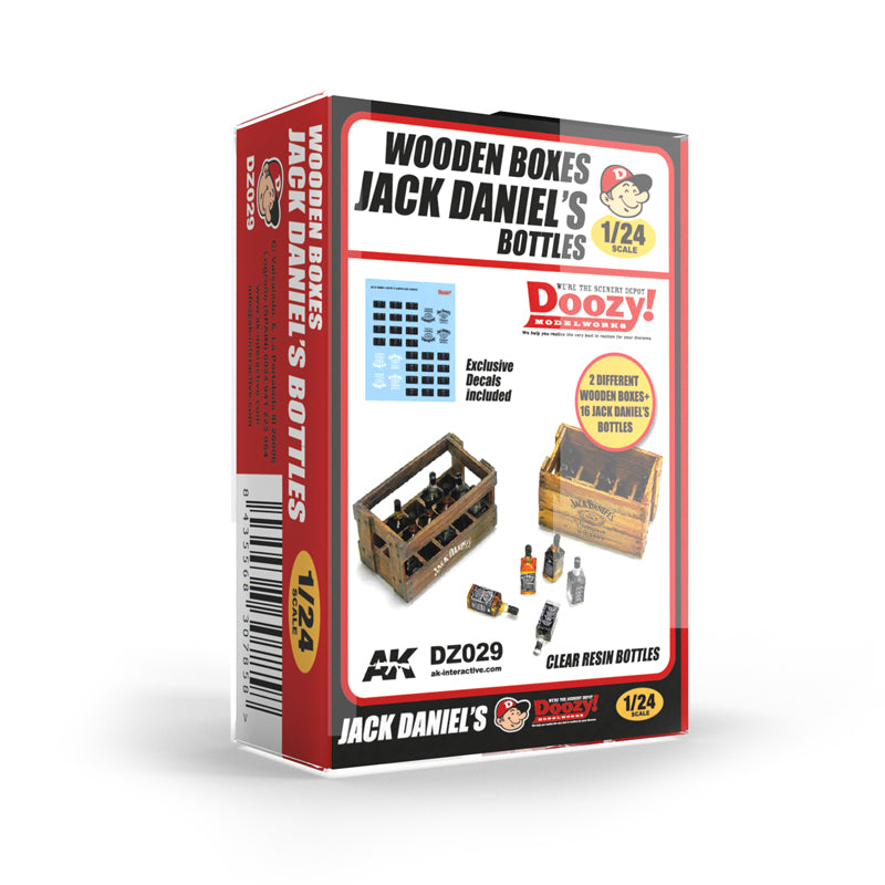 Ak Interactive - Resins - Doozy - Wooden Boxes Jack Daniel’S Bottles