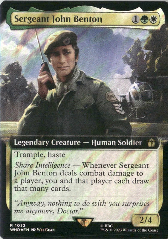 Scan Image | Sergeant John Benton (Extended Art) (Surge Foil) - Universes Beyond: Doctor Who | [B346F8EF]