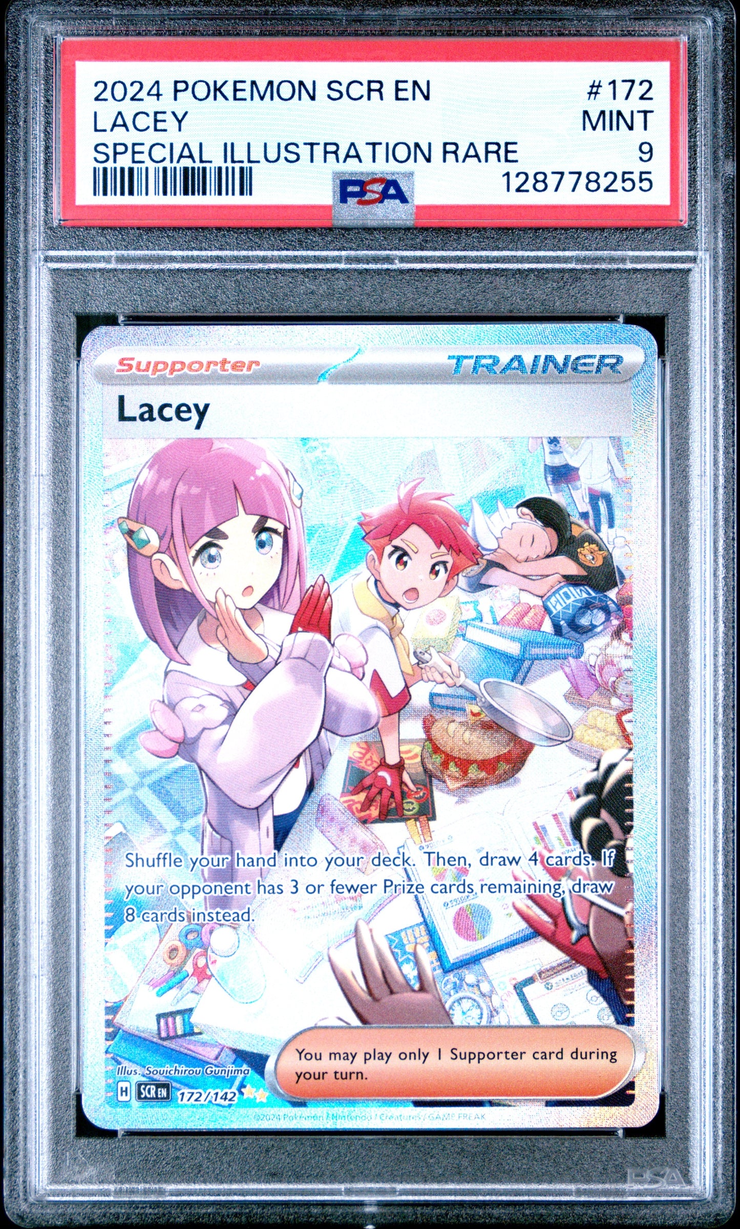 2024 Pokemon Scr En-Stellar Crown 172 Lacey Special Illustration Rare - PSA 9