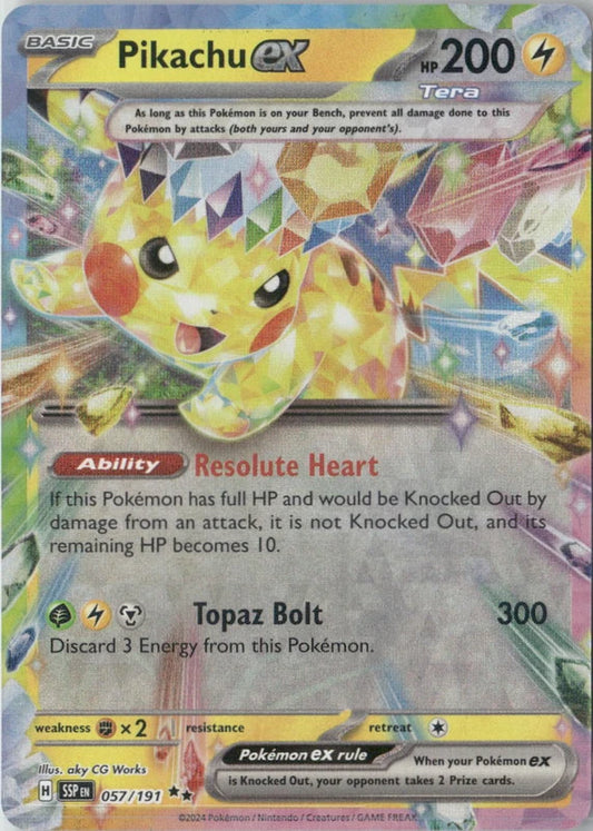 Pikachu ex - 057/191 - SV08: Surging Sparks
