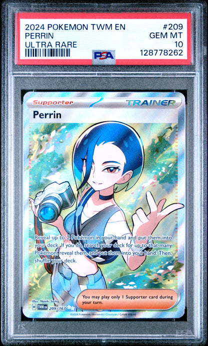 2024 Pokemon Twm En-Twilight Masquerade 209 Perrin Ultra Rare - PSA 10