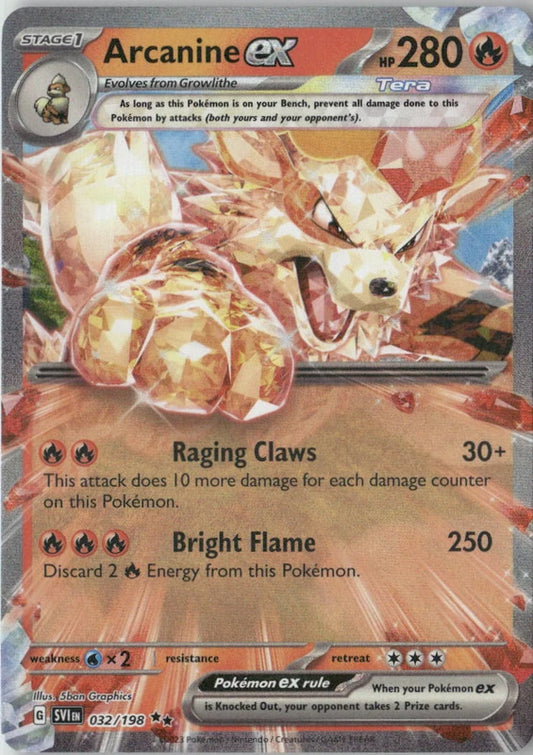 Arcanine ex - 032/198 - SV01: Scarlet & Violet Base Set