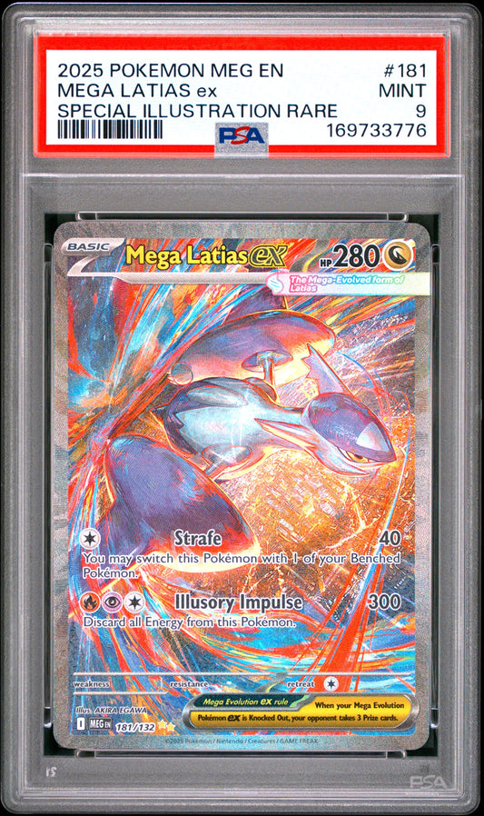 2025 Pokemon Meg En-Mega Evolution 181 Mega Latias Ex Special Illustration Rare - PSA 9