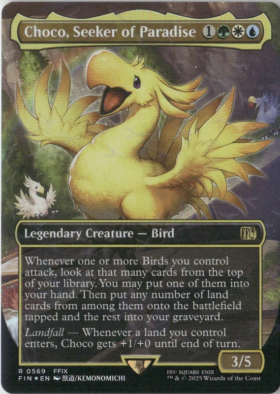 Scan Image | Choco, Seeker of Paradise (Borderless) (Chocobo Track Foil) - FINAL FANTASY | [CADE60A2]
