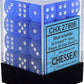 Chessex D6 Frosted 12mm d6 Blue/white Dice Block (36 dice)
