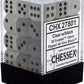 Chessex D6 Frosted 12mm d6 Clear/black Dice Block (36 dice)