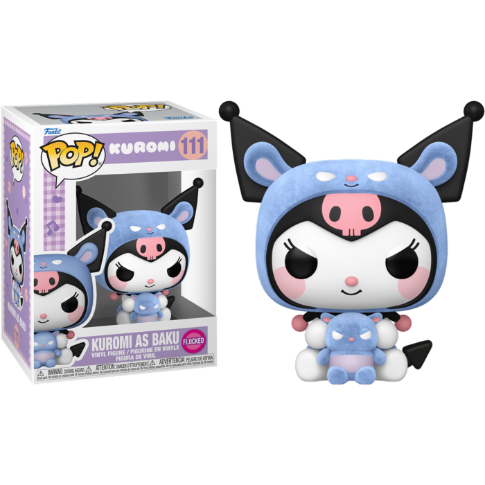 Hello Kitty - Kuromi as Baku Flocked Pop! Vinyl