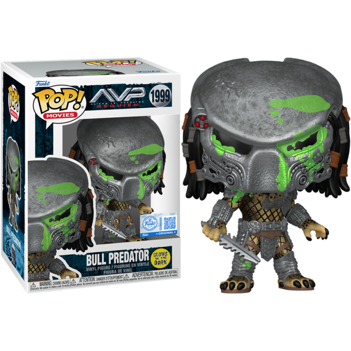 Alien Vs Predator: Requiem - Bull Predator (Battle Damaged) US Exclusive Glow Pop! Vinyl