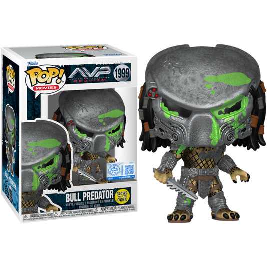 Alien Vs Predator: Requiem - Bull Predator (Battle Damaged) US Exclusive Glow Pop! Vinyl