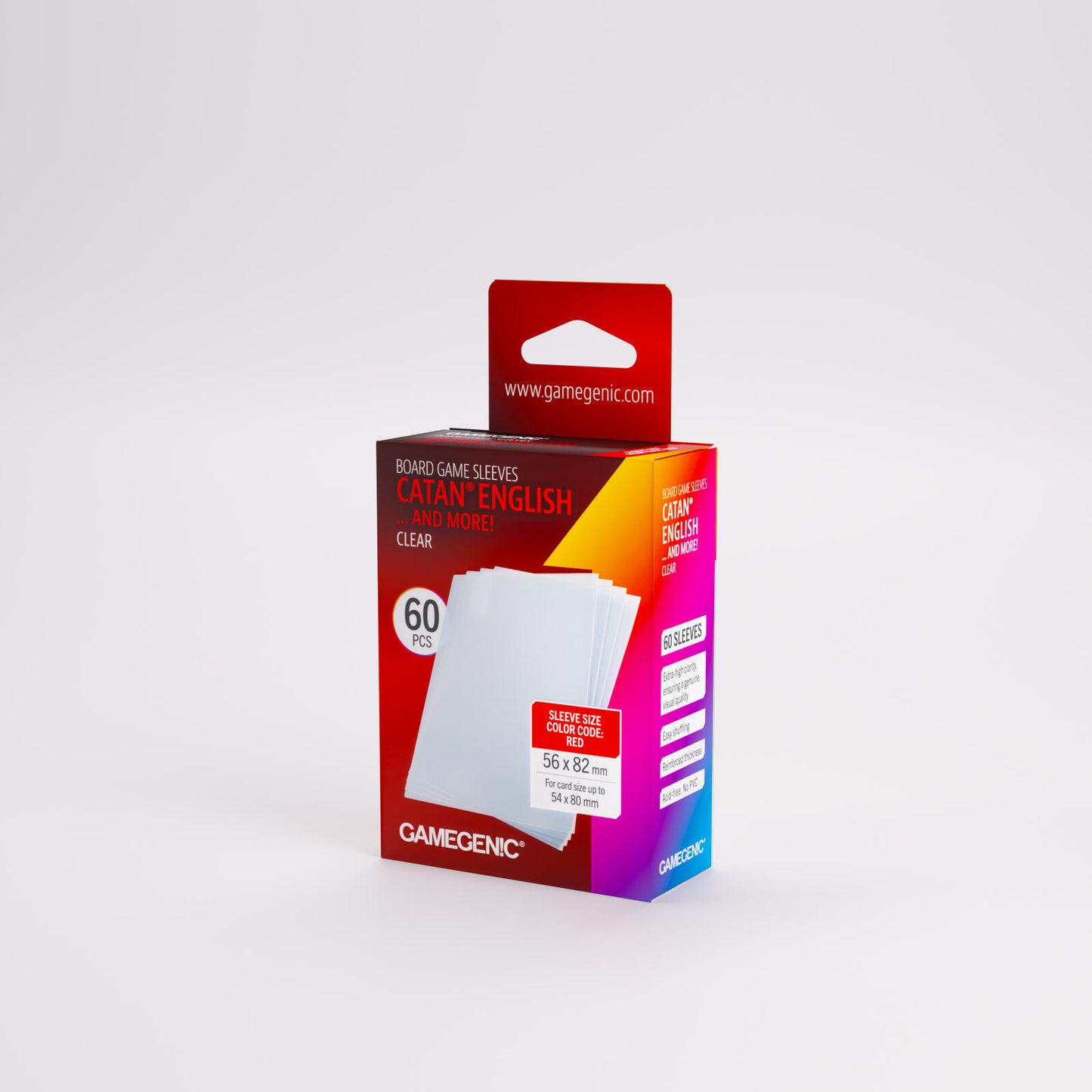 Gamegenic Board Game Card Sleeves - CATAN English Clear (56mm x 82mm) (60 Sleeves Per Pack)