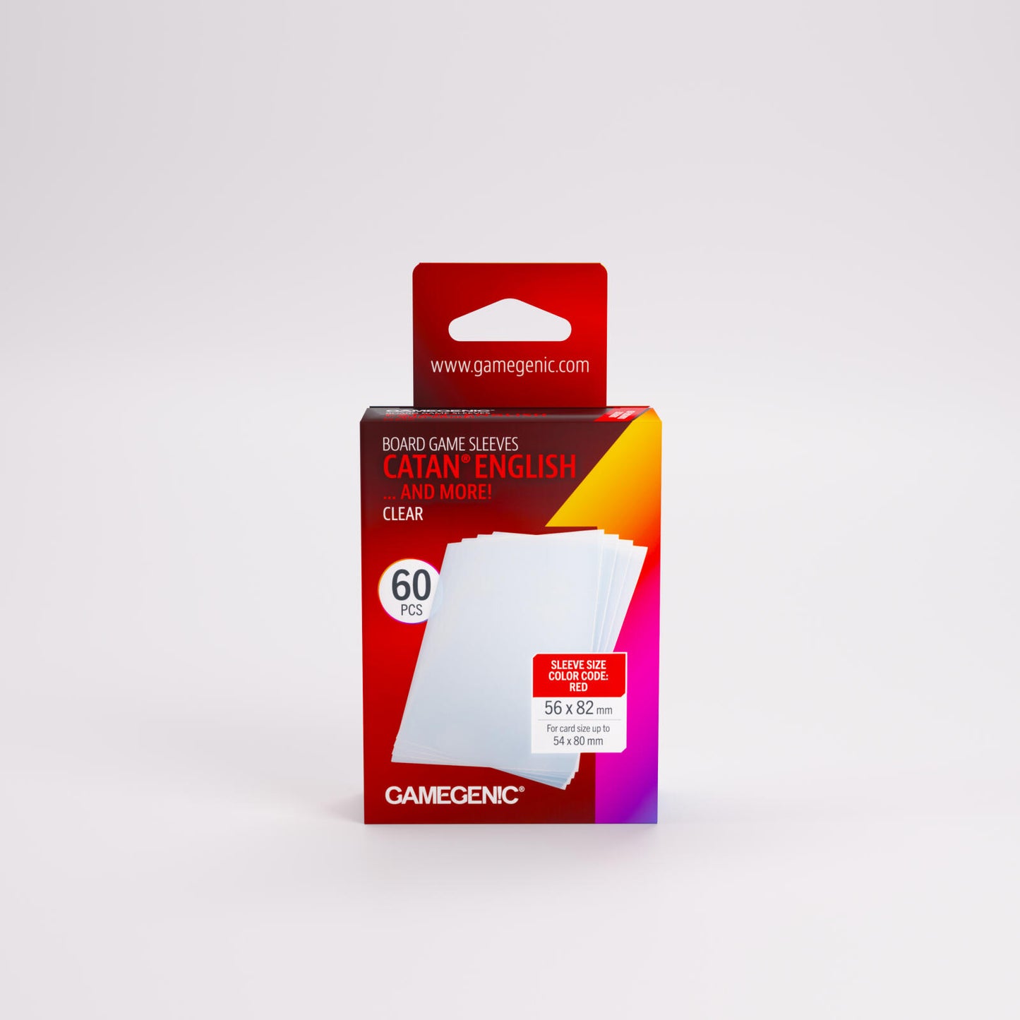 Gamegenic Board Game Card Sleeves - CATAN English Clear (56mm x 82mm) (60 Sleeves Per Pack)