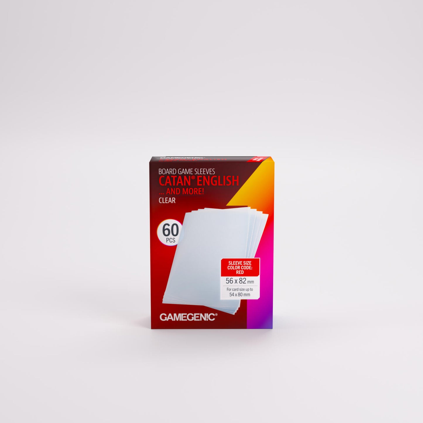 Gamegenic Board Game Card Sleeves - CATAN English Clear (56mm x 82mm) (60 Sleeves Per Pack)