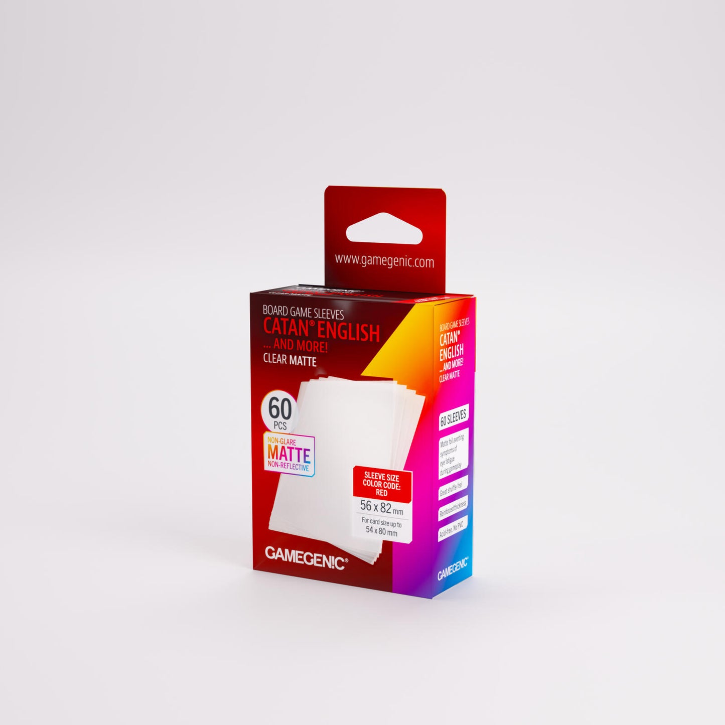 Gamegenic Board Game Card Sleeves - CATAN English Clear Matte (56mm x 82mm) (60 Sleeves Per Pack)
