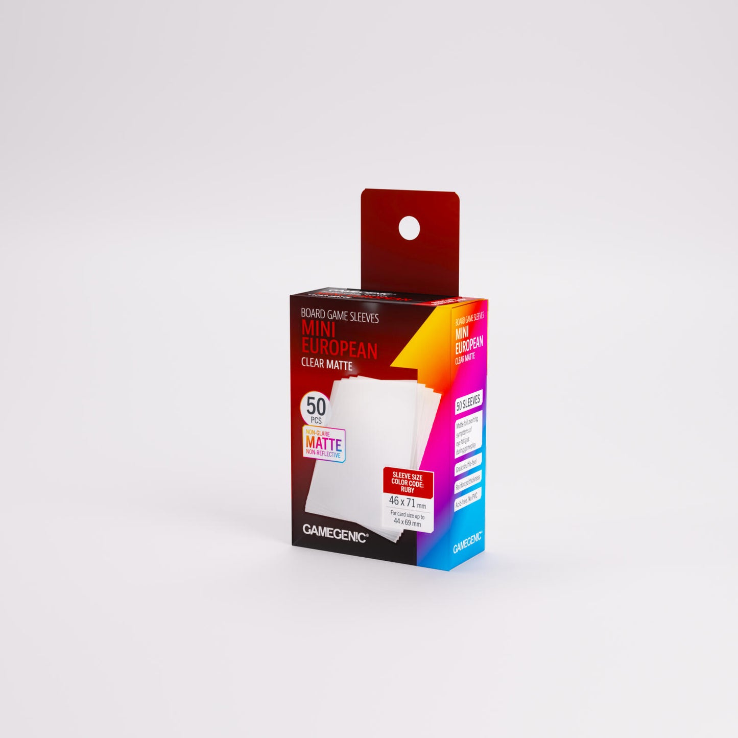 Gamegenic Board Game Card Sleeves - Mini European Clear Matte (46mm x 71mm) (50 Sleeves Per Pack)