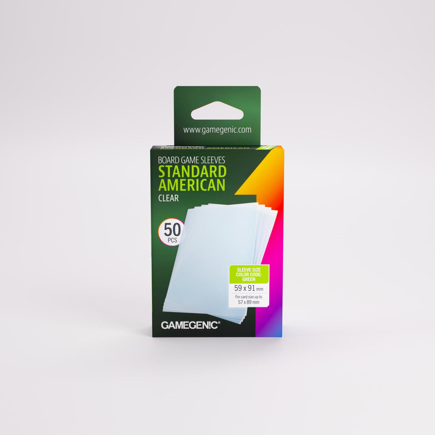Gamegenic Board Game Card Sleeves - Standard American Clear (59mm x 91mm) (50 Sleeves Per Pack)