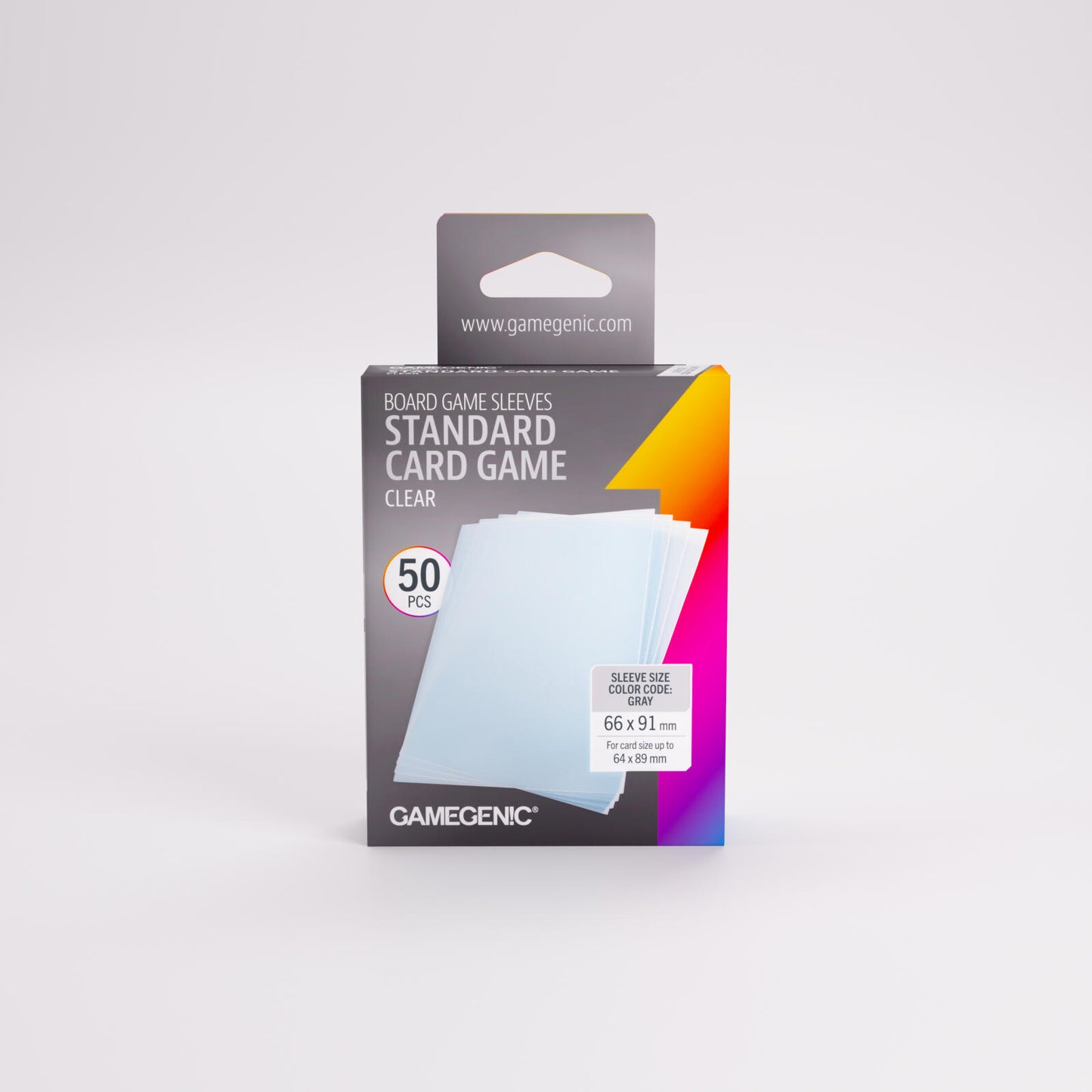 Gamegenic Board Game Card Sleeves - Standard Card Game Clear (66mm x 91mm) (50 Sleeves Per Pack)