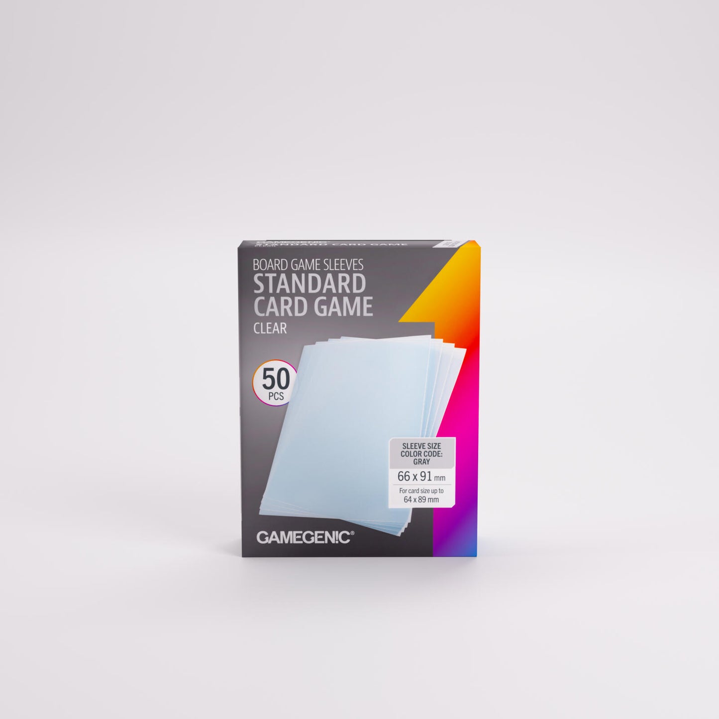 Gamegenic Board Game Card Sleeves - Standard Card Game Clear (66mm x 91mm) (50 Sleeves Per Pack)