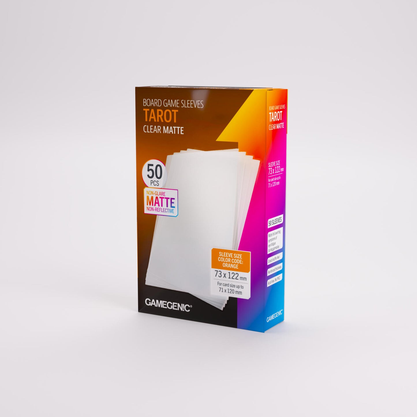 Gamegenic Board Game Card Sleeves - Tarot Clear Matte (73mm x 122mm) (50 Sleeves Per Pack)