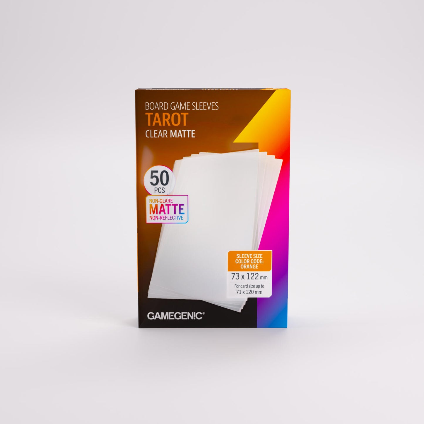 Gamegenic Board Game Card Sleeves - Tarot Clear Matte (73mm x 122mm) (50 Sleeves Per Pack)