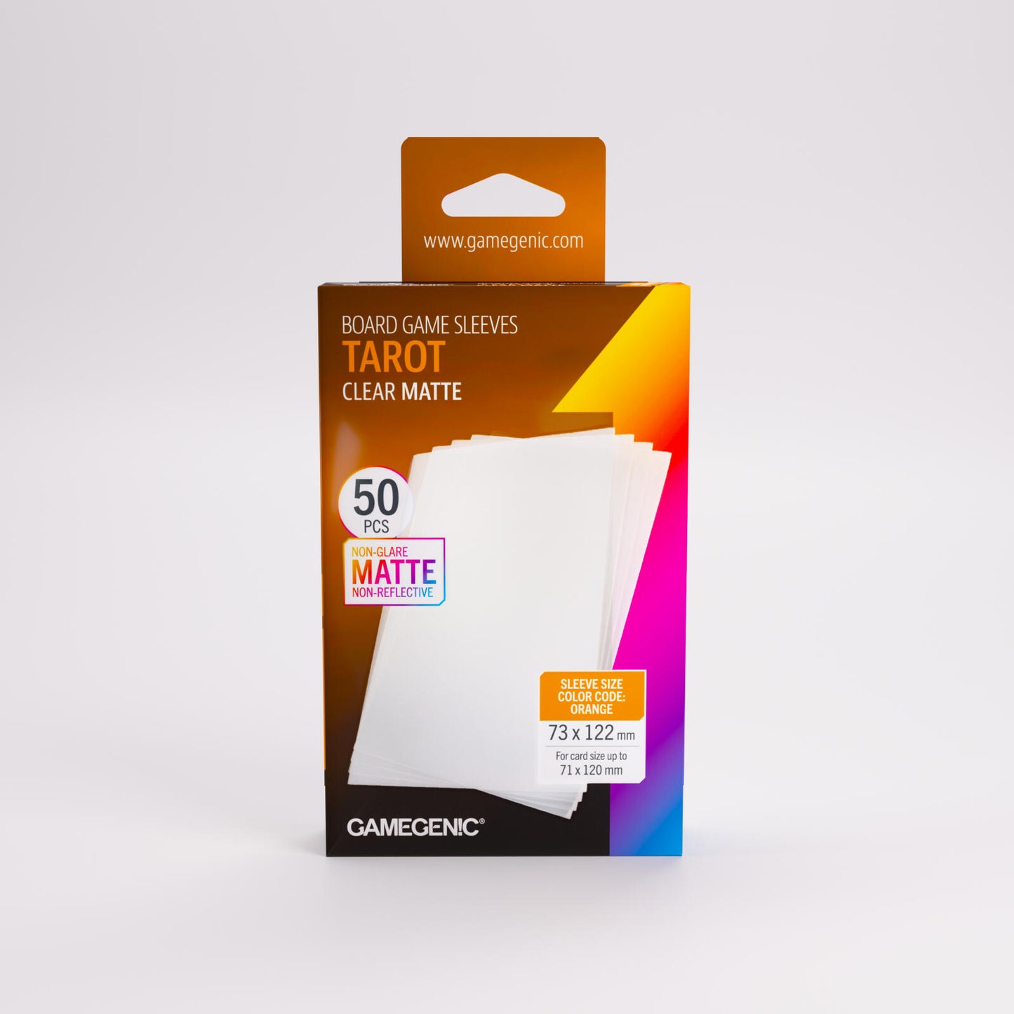 Gamegenic Board Game Card Sleeves - Tarot Clear Matte (73mm x 122mm) (50 Sleeves Per Pack)