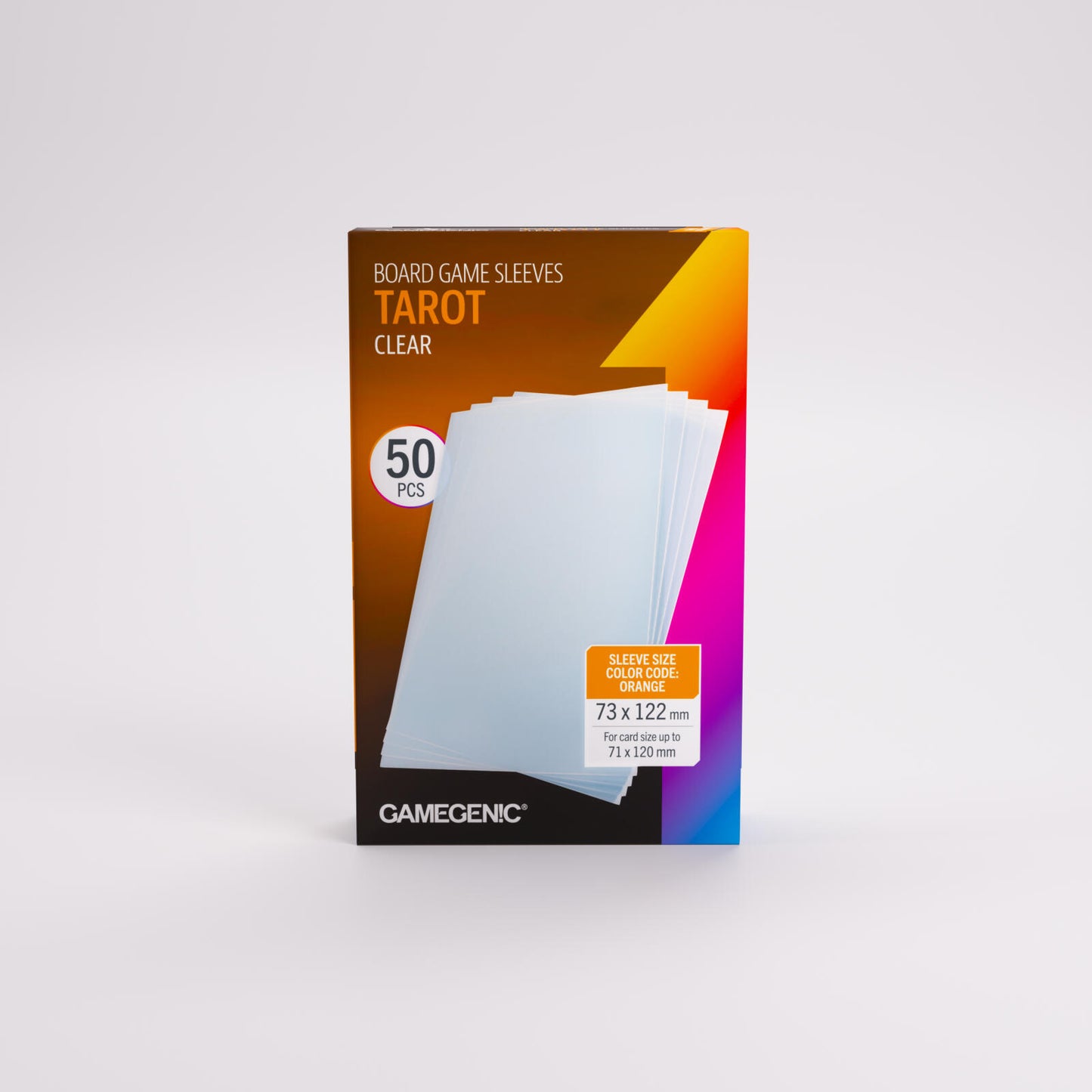 Gamegenic Board Game Card Sleeves - Tarot-Size Clear (73mm x 122mm) (50 Sleeves Per Pack)