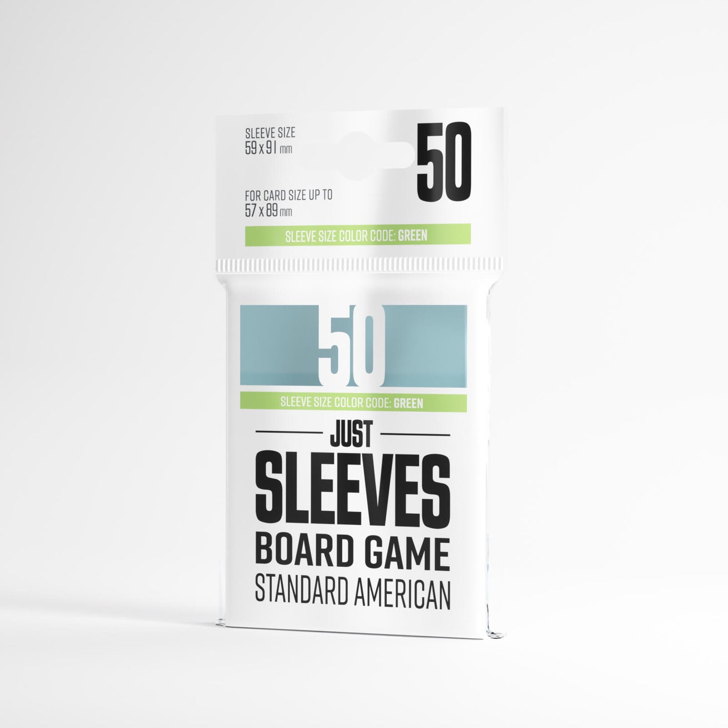 Gamegenic Just Sleeves - Size Code GREEN - Standard American Sized (59mm x 91mm) (50 Sleeves Per Pack)
