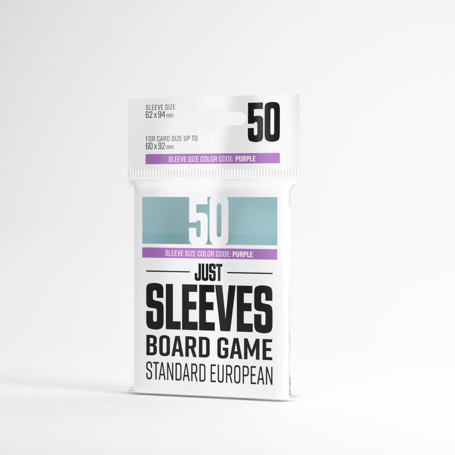 Gamegenic Just Sleeves - Size Code PURPLE - Standard European Sized (59mm x 91mm) (50 Sleeves Per Pack)
