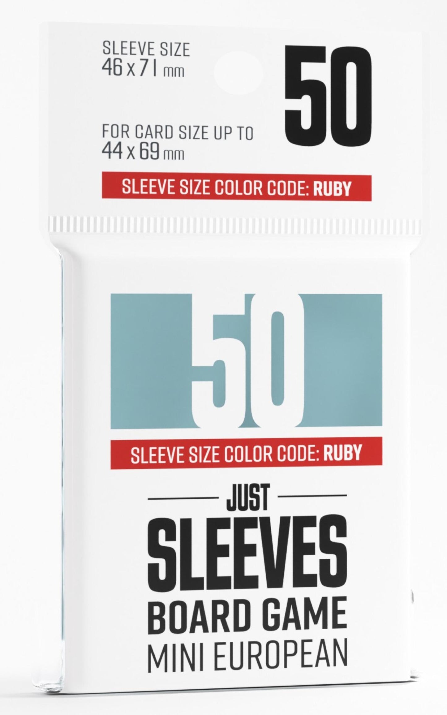 Gamegenic Just Sleeves - Size Code RUBY - Mini European Sized (44mm x 67mm) (50 Sleeves Per Pack)