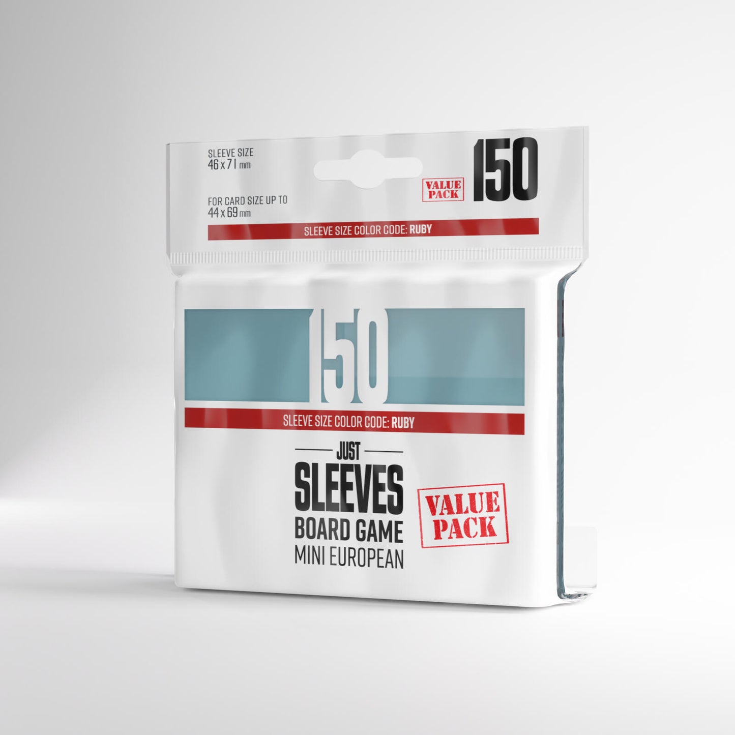 Gamegenic Just Sleeves - Size Code RUBY - Mini European Sized Value Pack (46mm x 71mm) (150 Sleeves Per Pack)