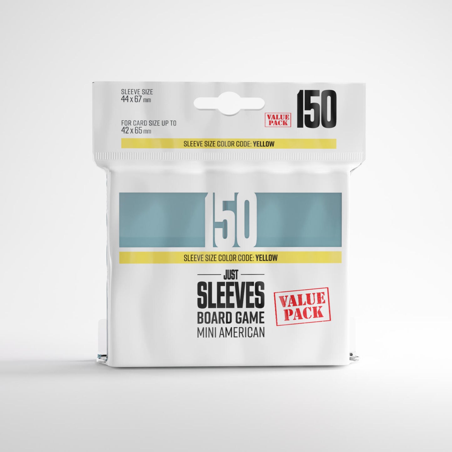 Gamegenic Just Sleeves - Size Code YELLOW - Mini American Sized Value Pack (44mm x 67mm) (150 Sleeves Per Pack)
