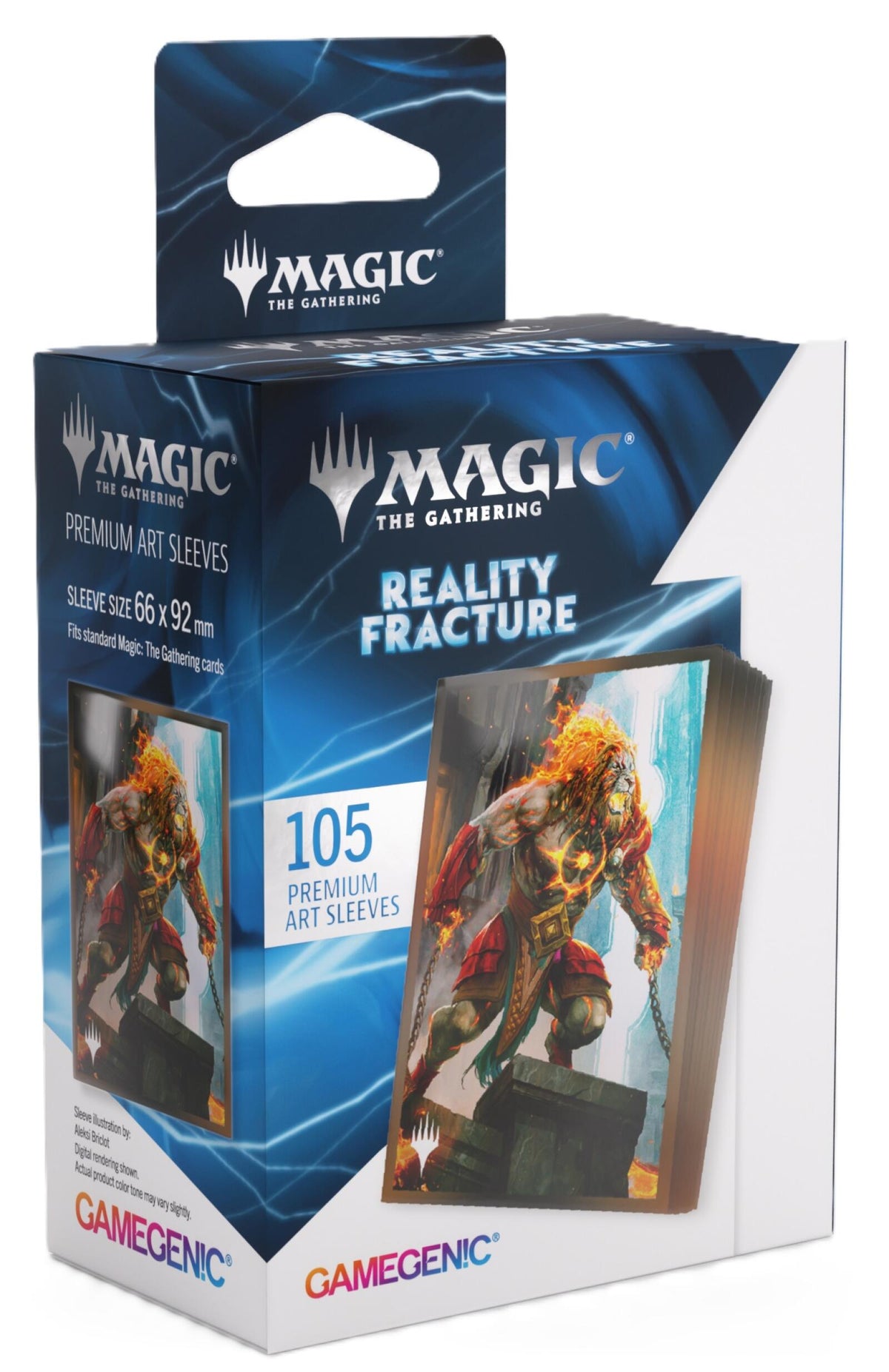 Gamegenic Magic The Gathering Reality Fracture Premium Art Sleeves - Ajani, Path of Vengeance (66 x 92 mm) (105 Sleeves Per Pack)
