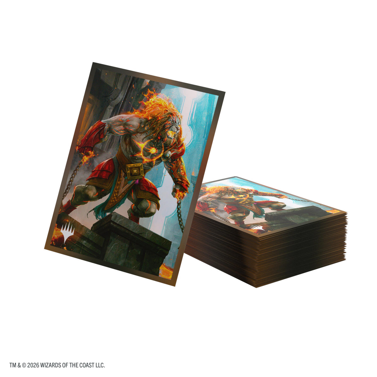 Gamegenic Magic The Gathering Reality Fracture Premium Art Sleeves - Ajani, Path of Vengeance (66 x 92 mm) (105 Sleeves Per Pack)