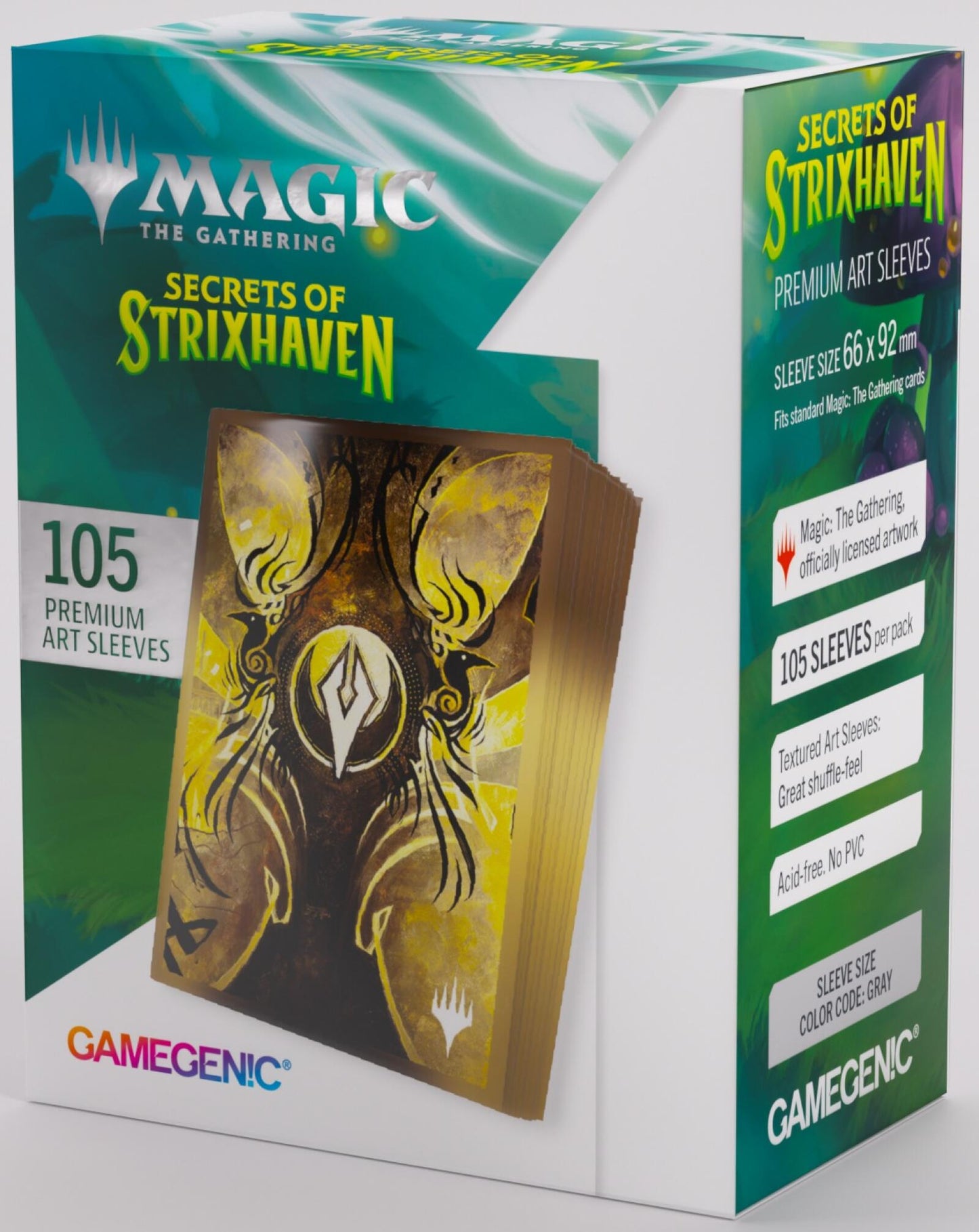 Gamegenic Magic The Gathering Secrets of Strixhaven Premium Art Sleeves - Silverquill (66 x 92 mm) (105 Sleeves Per Pack)