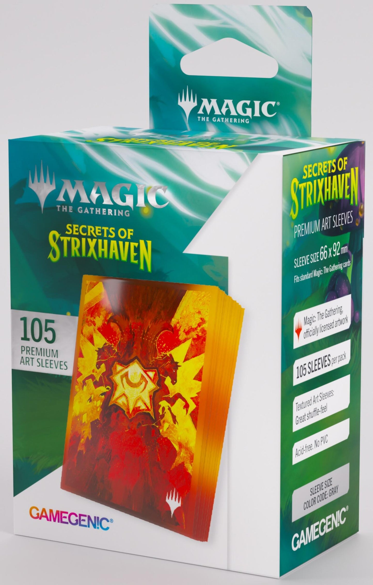 Gamegenic Magic The Gathering Secrets of Strixhaven Premium Art Sleeves - Lorehold (66 x 92 mm) (105 Sleeves Per Pack)