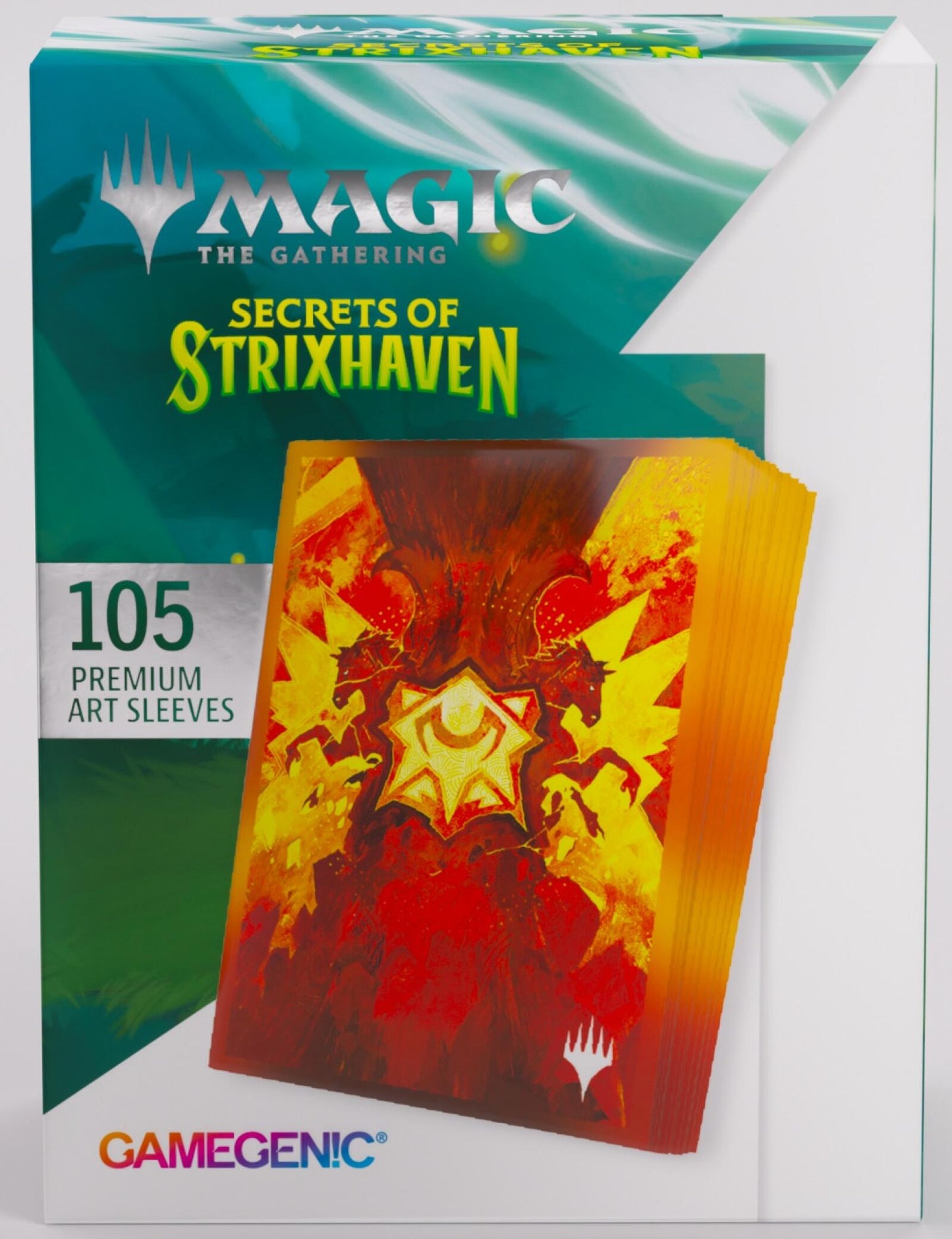 Gamegenic Magic The Gathering Secrets of Strixhaven Premium Art Sleeves - Lorehold (66 x 92 mm) (105 Sleeves Per Pack)